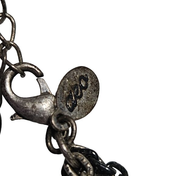 American Eagle Elegant Crystal Beaded Layered Necklace Multi Strand Silver Tone - Picture 5 of 7